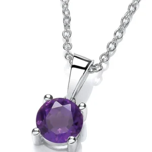 Tulsi Premium Amethyst Pendant in Silver Chain – For Intuition & Inner Peace
