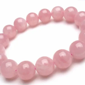Natural Rose Quartz Bracelet – Love, Healing & Heart Chakra Crystal (Unisex)