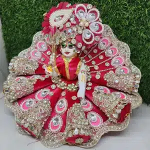 Tulsi Royal Red Designer Dress Set for Laddu Gopal – Heavy Embroidered Shringar