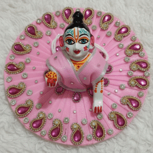 Elegant Pink Laddu Gopal Ji Dress with Magenta Stone Work