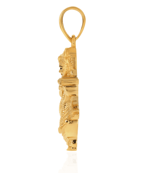 Tulsi Shree Krishna Pendant – Gold-Tone Flute Playing Kanha Ji (Unisex Spiritual Necklace) - Image 2