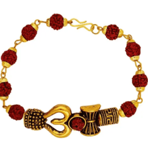 Trishul Damru Rudraksha Bracelet for Men & Women (Adjustable, Spiritual Jewelry)