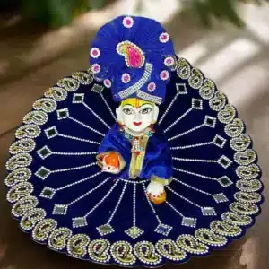 Tulsi Royal Blue Velvet Laddu Gopal Dress with Stone and Bead Work Premium