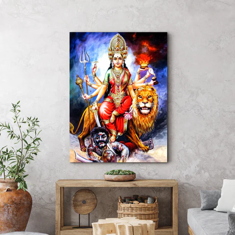 Tulsi Divine Guardian – Durga Maa Wall Frame