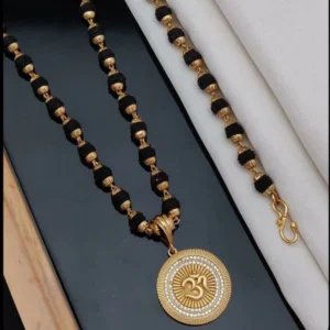 Tulsi Divine Rudraksha Gold Plated Pendant Mala