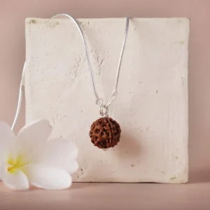 Tulsi One Mukhi Rudraksha Silver Pendant