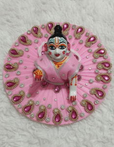 Elegant Pink Laddu Gopal Ji Dress with Magenta Stone Work
